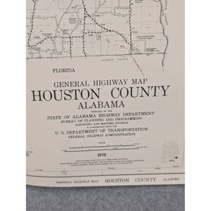 1978 Houston County Alabama Highway Map Vintage Dothan Ardilla Avon 25" x 18" image 2