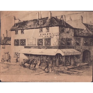 Vintage E.T. Scowcroft Falstaff Inn Ets National Distillers Old Overholt Art afbeelding 1