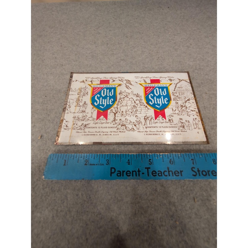 Vintage Heileman's Old Style Beer Metal Label Sheet G Heileman Brewing Co image 3