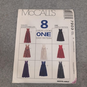McCalls 7903 Misses Pullover Jumper Dress Sewing Pattern Size Y Xsm Sml Med 8 image 1