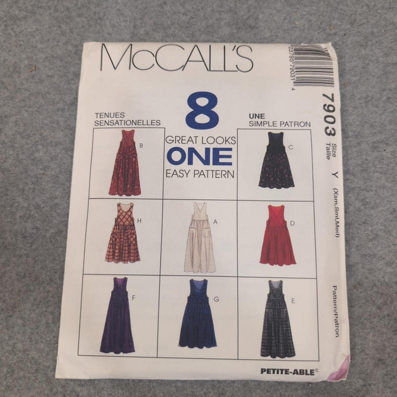 McCalls 7903 Misses Pullover Jumper Dress Sewing Pattern Size Y Xsm Sml Med 8 image 1