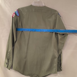 Vtg Boy Scouts of America BSA Uniform Shirt Olive Green Pikes Peak Council 14 image 4