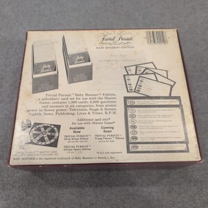 Trivial Pursuit Baby Boomer Edition Subsidiary Card Set 1983 Vintage Trivia Game image 4