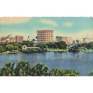 St Petersburg Florida Linen Postcard 1951 Suwannee Hotel Skyline Curteich image 1