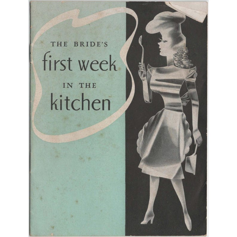 Libro de cocina Vintage Mirror: La primera semana de la novia en la cocina (folleto A-198 B) imagen 1
