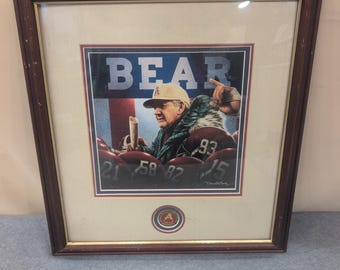Daniel A Moore Bear Bryant Alabama Crimson Tide Framed Art Print Commemorative