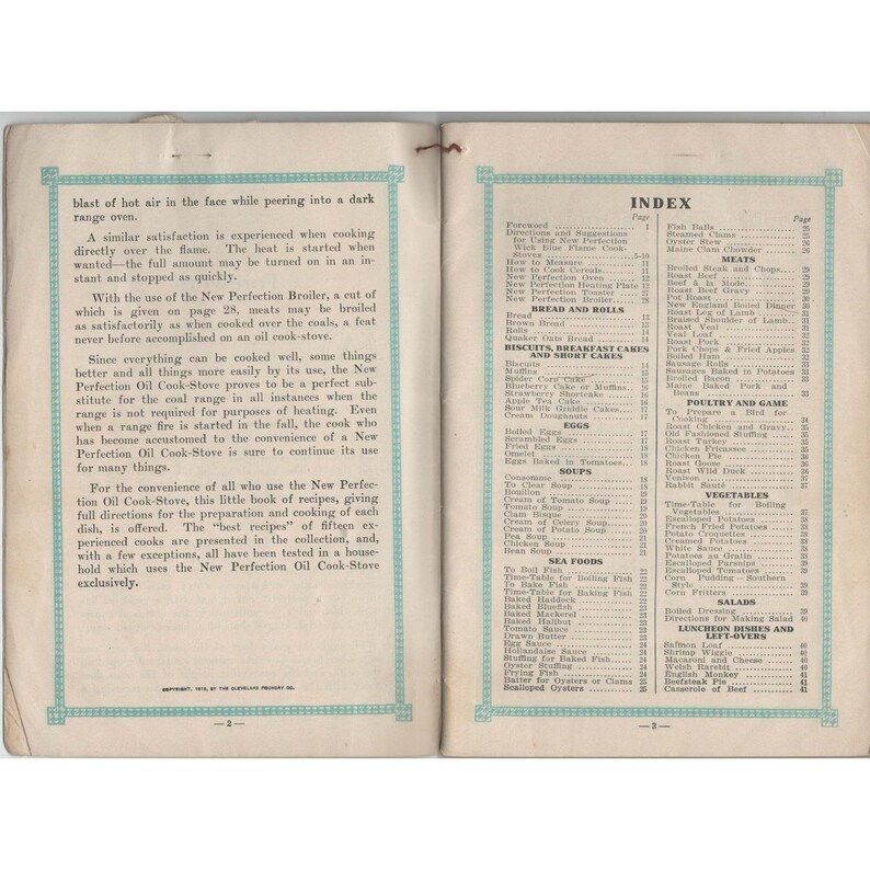 Antique 1912 New Perfection Cook-Book Oil Stove Recipes Cleveland Foundry image 3
