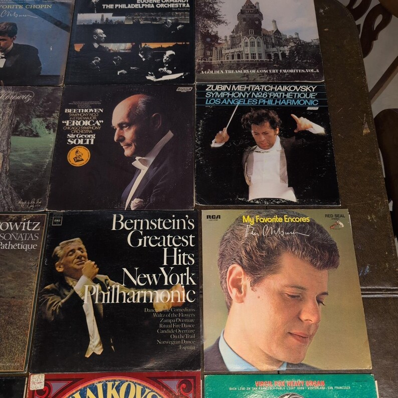 Lot de 15 disques vinyles classiques LP Bernstein Horowitz Van Cliburn Beethoven VG image 4