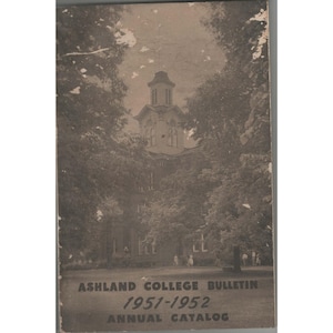 1951-1952 Ashland College Bulletin Annual Catalog Ashland Ohio Vintage Book image 1