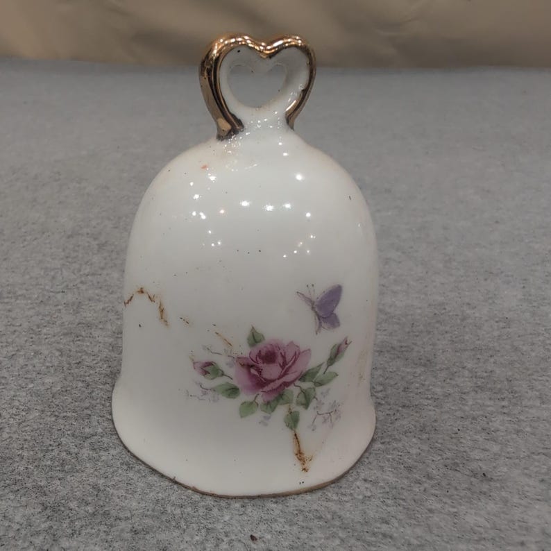 Napcoware Bell Grandma Means Love Floral Heart Handle Japan 1462 image 2