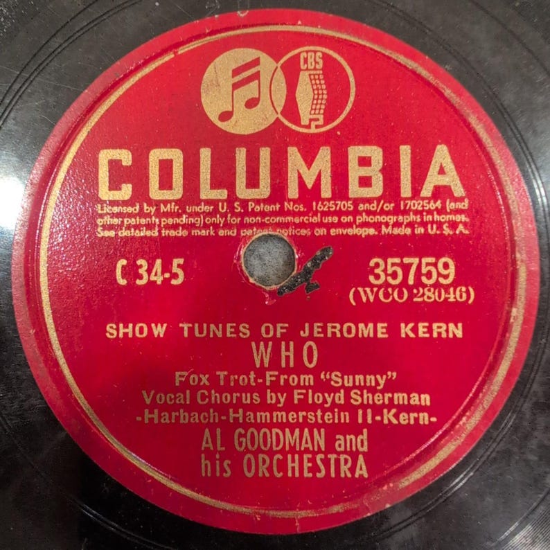 Al Goodman Orchestra Show Tunes of Jerome Kern All The Things You Are 78 RPM image 1