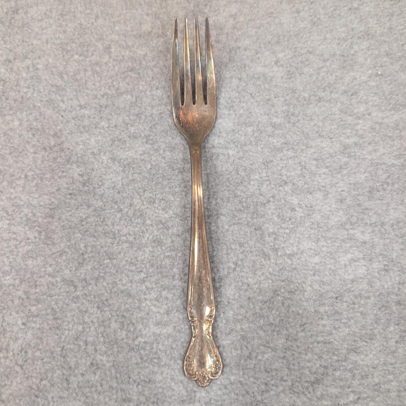 Rogers & Bro. Reinforced Plate Serving Fork Silver Tone Ornate Handle image 1