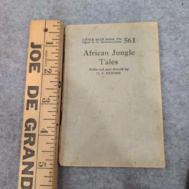 Little Blue Book No 561 African Jungle Tales CJ Bender Haldeman-Julius 1920s image 1