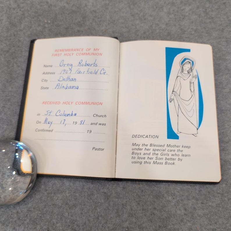 Marian Childrens Mass Book Regina Press Sister Mary Theola Black Hardcover 1974 afbeelding 4