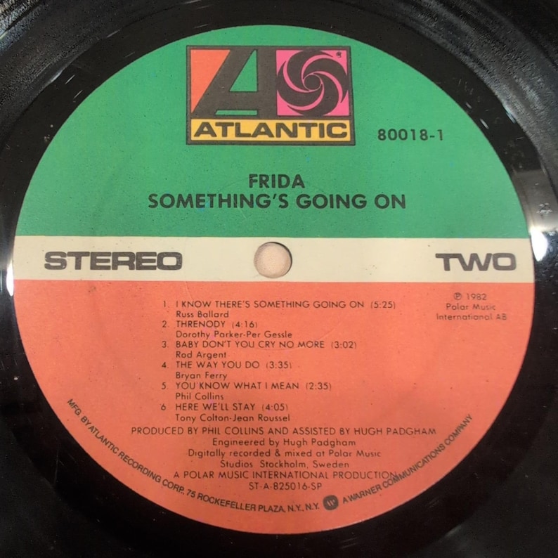 Frida Somethings Going On Vinyl LP 1982 Atlantic 80018-1 Phil Collins Produced image 6