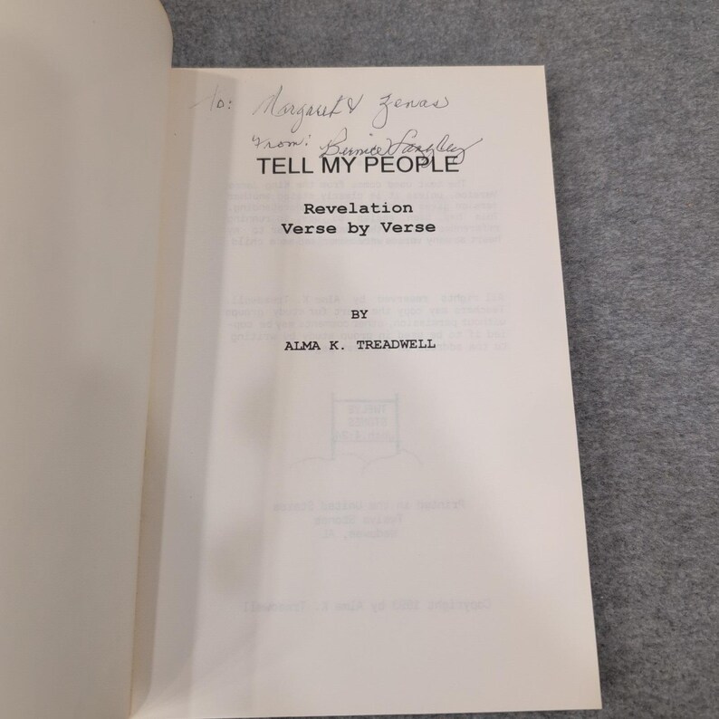 Tell My People Revelation Verse by Verse Alma K Treadwell 1993 Paperback Book image 2