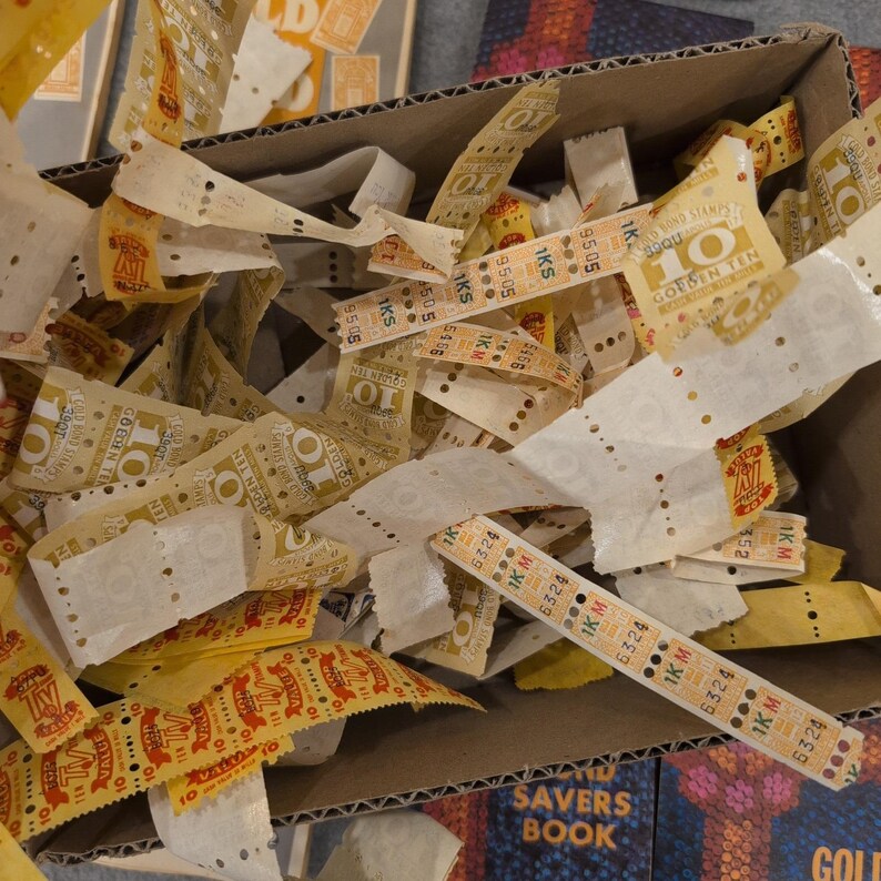 HUGE Vintage Gold Bond Trading Stamp Saver Books and Loose Stamps Lot Ephemera image 5