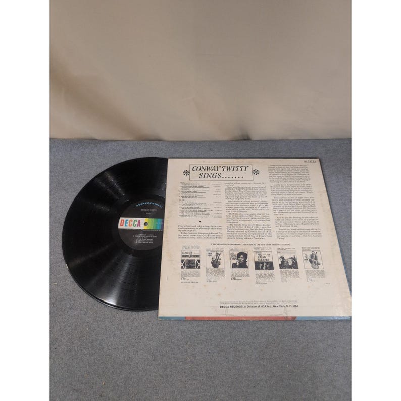 Conway Twitty Sings Vinyl LP Decca DL 74724 Stereo 1966 Country Music Album image 2