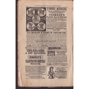 Revista antigua Godey's Lady's Book, vol. 103, n.º 617, noviembre de 1881, publicación periódica victoriana. imagen 2