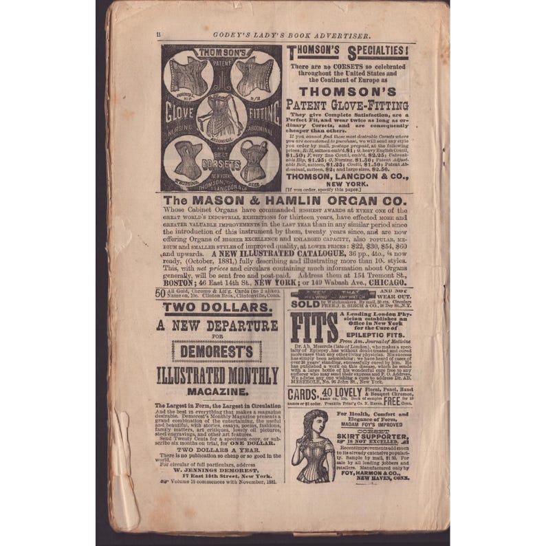 Revista antigua Godey's Lady's Book, vol. 103, n.º 617, noviembre de 1881, publicación periódica victoriana. imagen 2