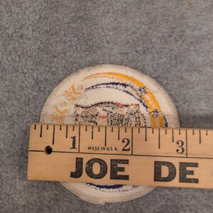 Vintage D.O.K.K. Tiger Moon Stars Embroidered Patch Round White Gold Purple image 2
