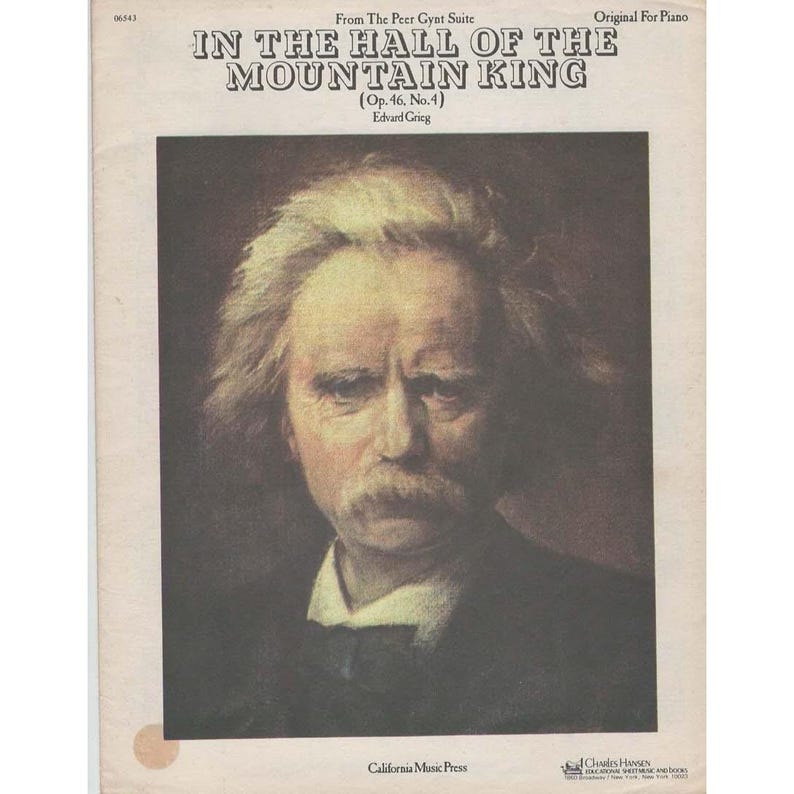 1971 Vintage Edvard Grieg In the Hall of the Mountain King Sheet Music image 1