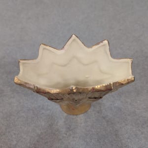 Vintage Art Deco Gold Metallic Ceramic Fan Sunburst Bud Vase image 2