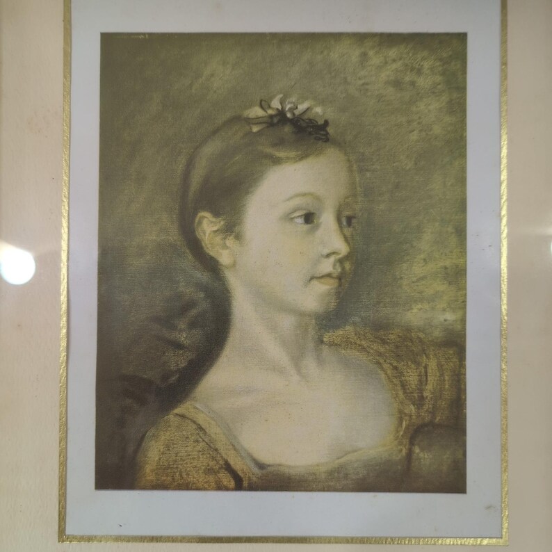 Vintage Framed Art Prints Set of 2 Thomas Gainsborough & Titian Strozzi Child image 4