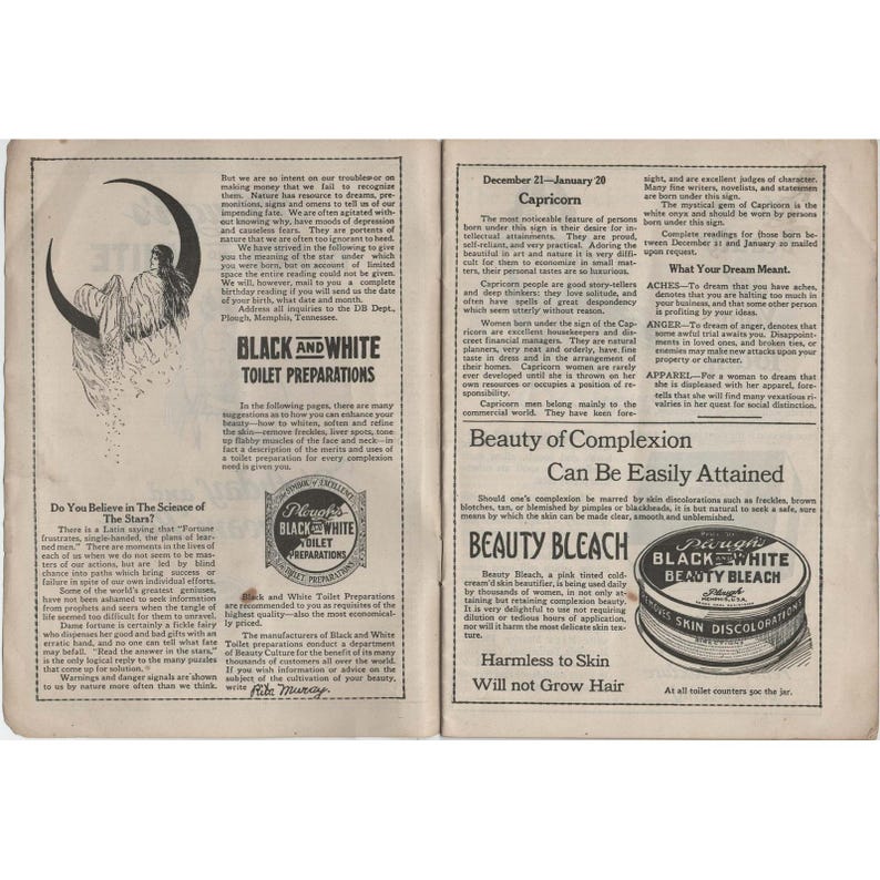 Vintage 1920s Plough's Black and White Dream Book Memphis TN Advertising Booklet image 3