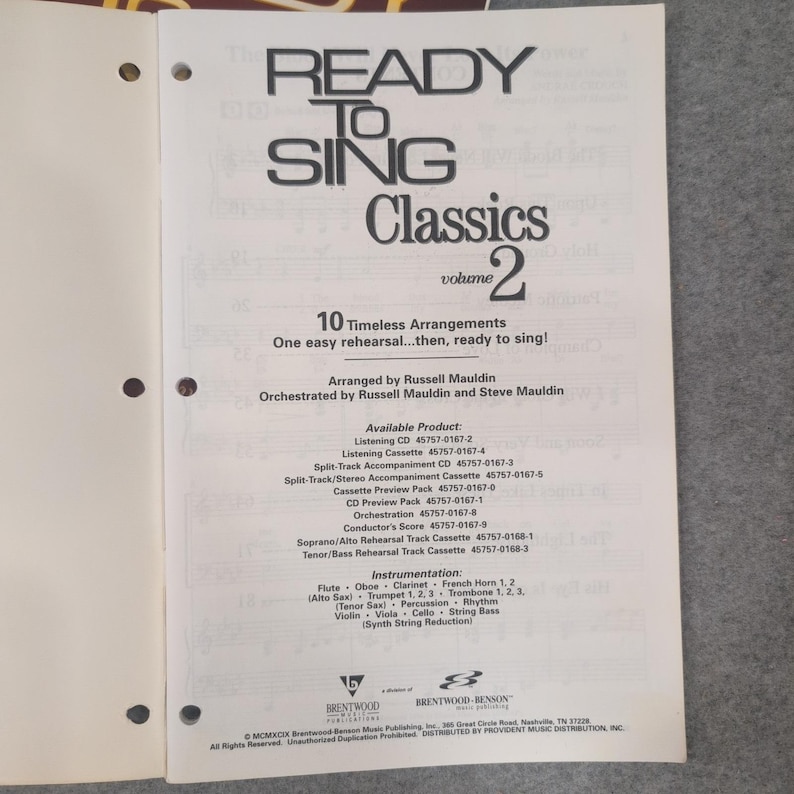 Ready to Sing Classics Volume 2 SATB Choral Music 5 Book Lot Russell Mauldin image 2