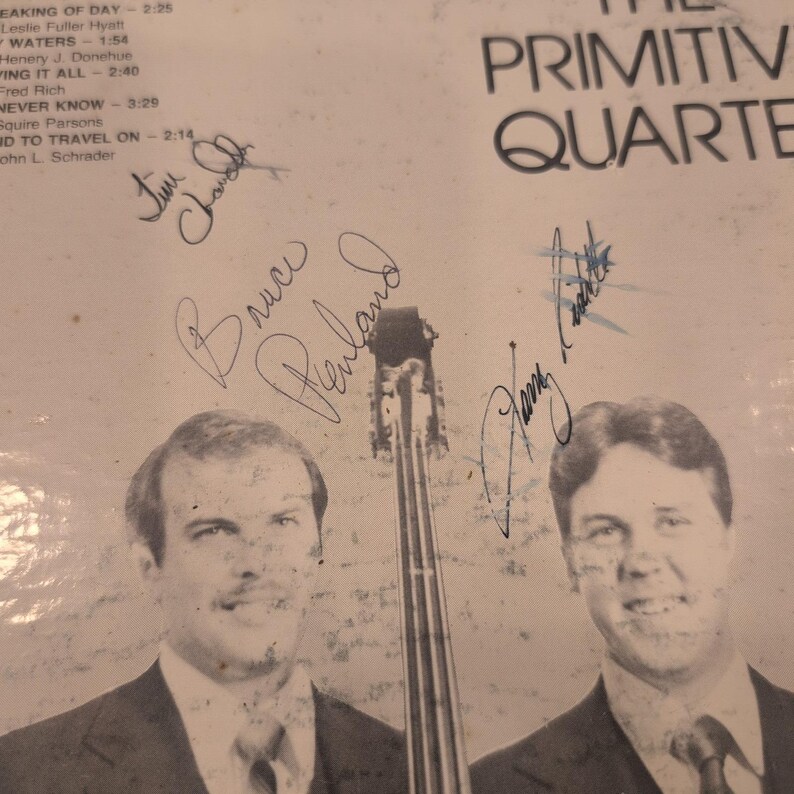 The Primitive Quartet Fallen Leaves Signed Vinyl LP Gospel Bluegrass Record VG- image 3