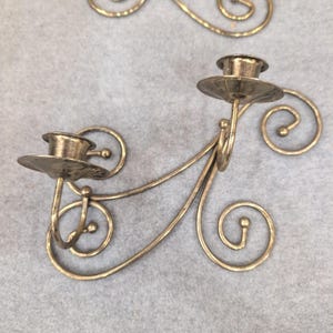 Home Interiors Gifts Brass Scroll Wall Sconce Candle Holder Pair Set of 2 image 2