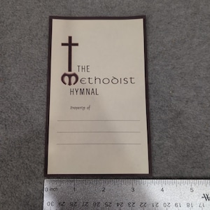 Vintage The Methodist Hymnal Bookplate Religious Church Book Label Property Of image 1