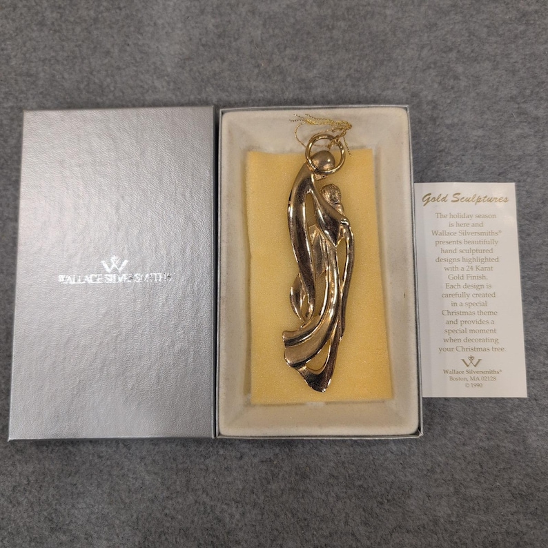 Wallace Silversmiths Mary Baby Jesus Sculpture Ornament 24 Karat Gold Finish image 4