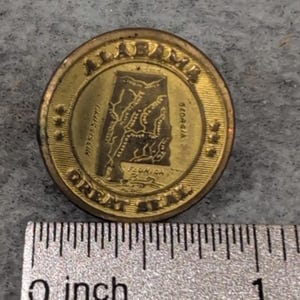 Alabama Great Seal Brass Uniform Button Superior Quality Vintage Gold Tone Metal image 3