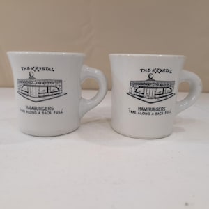 VTG Krystal Hamburgers Restaurant 2 mokkenset, stevige meeneemzak vol afbeelding 1