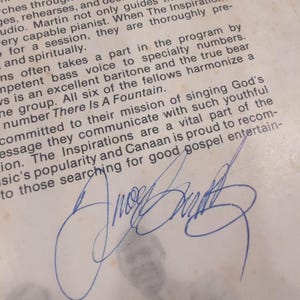 The Inspirations We Shall Rise Signed Vinyl LP Canaan Southern Gospel image 4