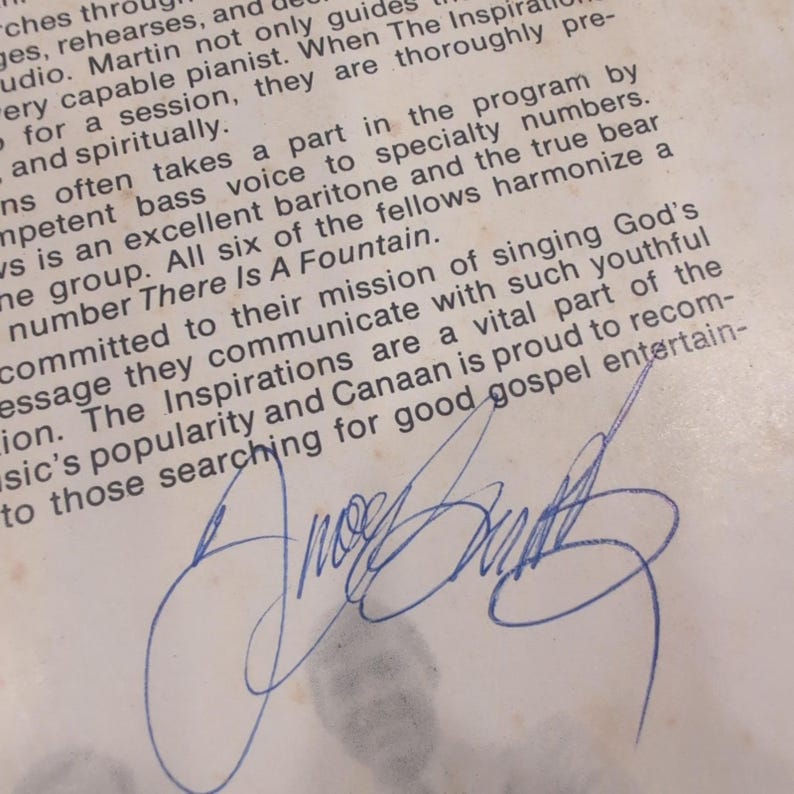 The Inspirations We Shall Rise Signed Vinyl LP Canaan Southern Gospel image 4