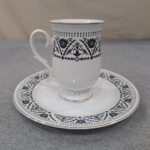 Sheffield Versailles Fine China Demitasse Cup and Saucer Set Japan 1970 JE 60 61 image 1