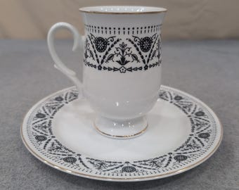 Sheffield Versailles Fine China Demitasse Cup and Saucer Set Japan 1970 JE 60 61