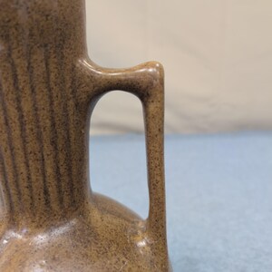 Vintage Monmouth Pottery Brown Speckled Stoneware Pitcher Maple Leaf USA image 3