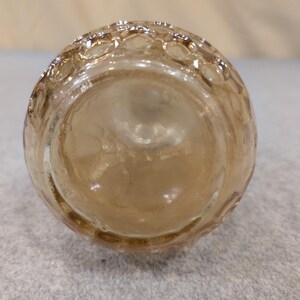 Vintage Amber Iridescent Glass Decanter Thumbprint Pattern with Stopper Cork image 5