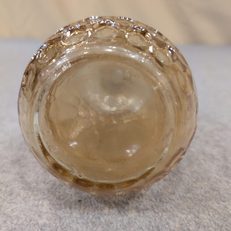 Vintage Amber Iridescent Glass Decanter Thumbprint Pattern with Stopper Cork image 5