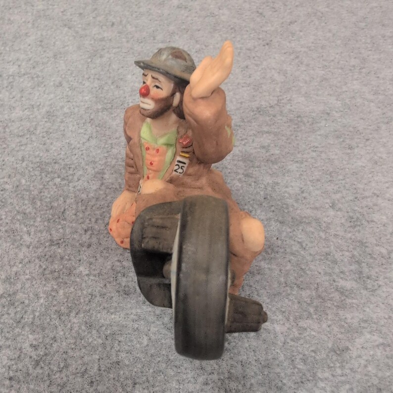 Emmett Kelly Jr Collectibles Porcelain Clown Figurine Riding Unicycle image 2