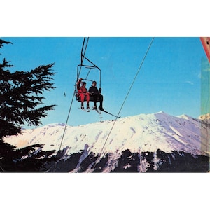 Mt Alyeska Ski Resort Alaska Plastichrome Postcard Chairlift Chugach 1963 image 1