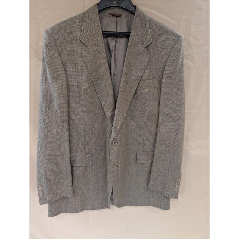 Hart Schaffner Marx Parisian Mens Gray Blazer Pure Silk Silfino 48L image 1