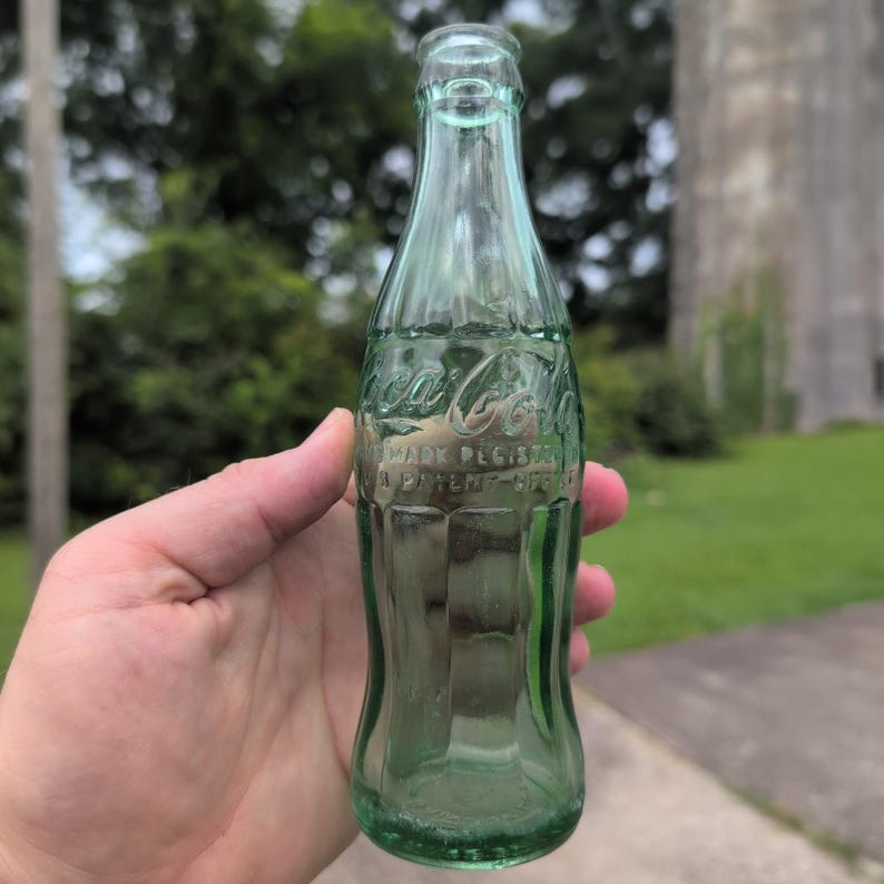 Vintage Coca-Cola Glass Bottle Gainesville GA Green Contour Hobbleskirt 6.5 oz image 1