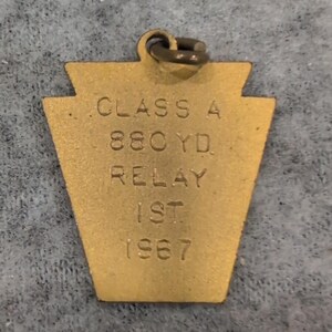 Vintage 1967 PIAA District One Championship Track Medal 1st Place 880 Yard Relay image 2
