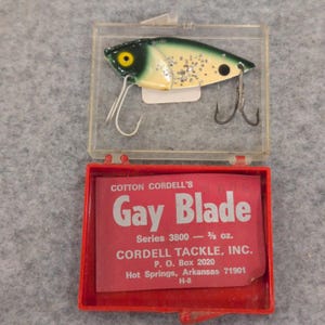 Vintage Cotton Cordell Gay Blade Series 3800 3/8 oz Fishing Lure Green w/ Case image 2