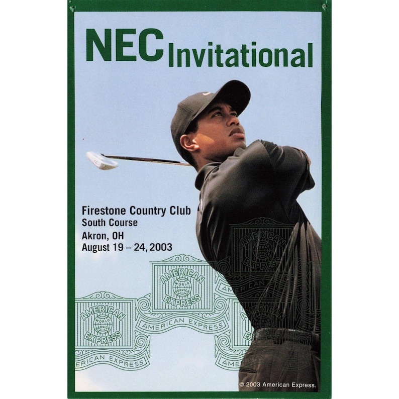 2003 NEC Invitational Golf Program Tiger Woods Firestone Akron OH image 1